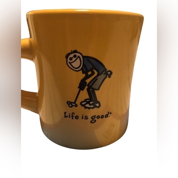 Life Is Good Yellow Golfers Coffee Mug Do What You Like Like What You Do Diner - Picture 2 of 5